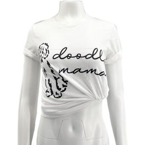 Doodle Mama Boutique Thin Graphic White T-Shirt S